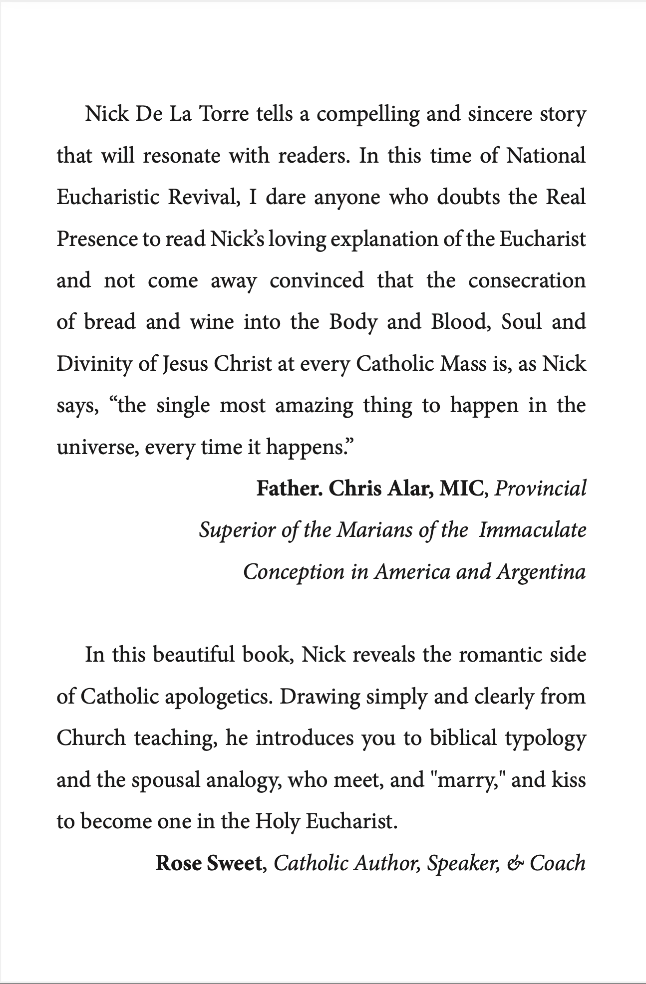 SIGNED COPY of The Eucharist: The Ultimate Love Story Unveiled