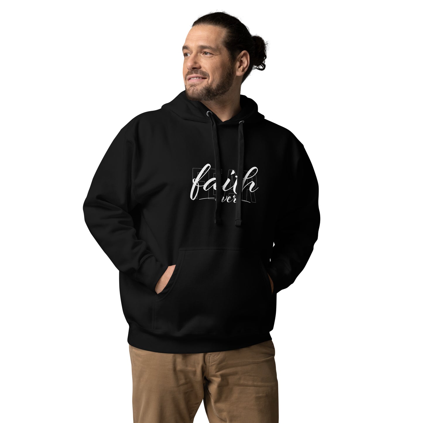 "Faith Over Fear" White Text - Unisex Hoodie