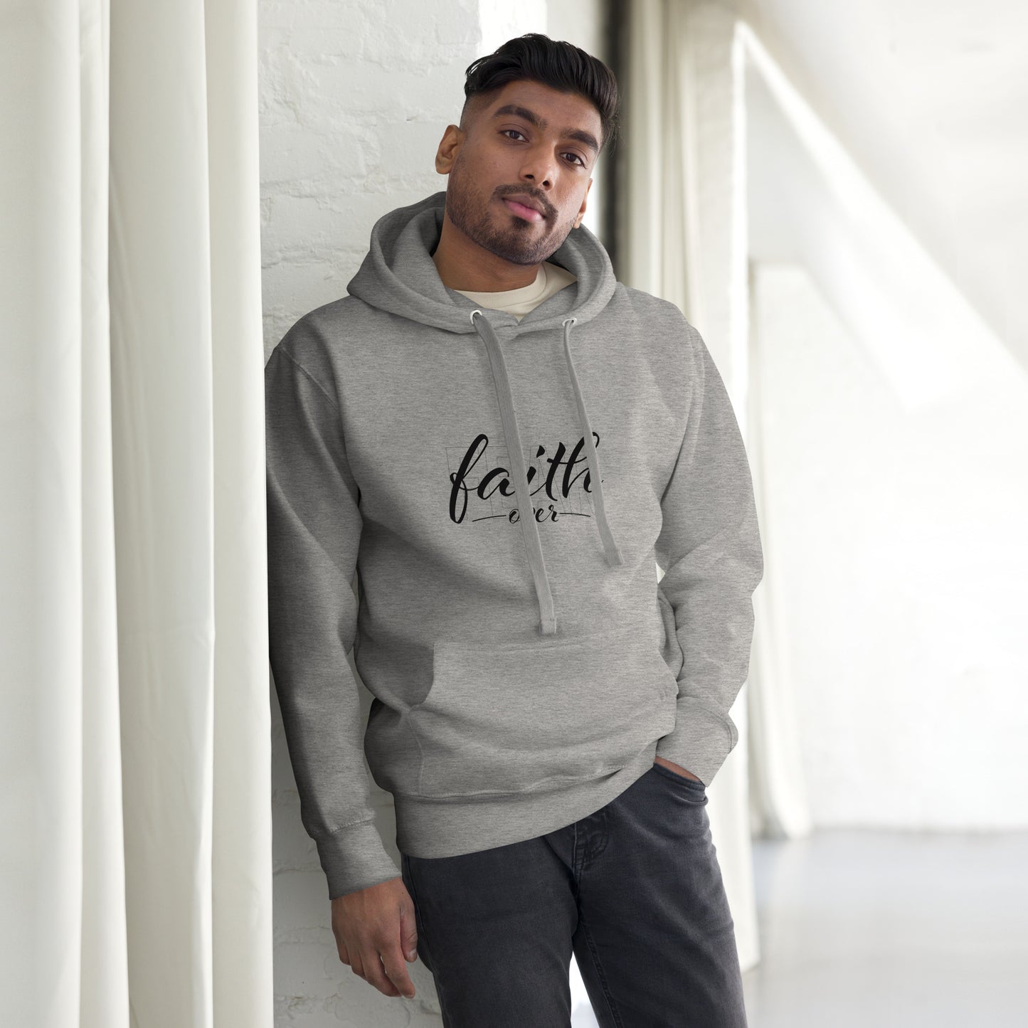 "Faith Over Fear" Black Text - Unisex Hoodie