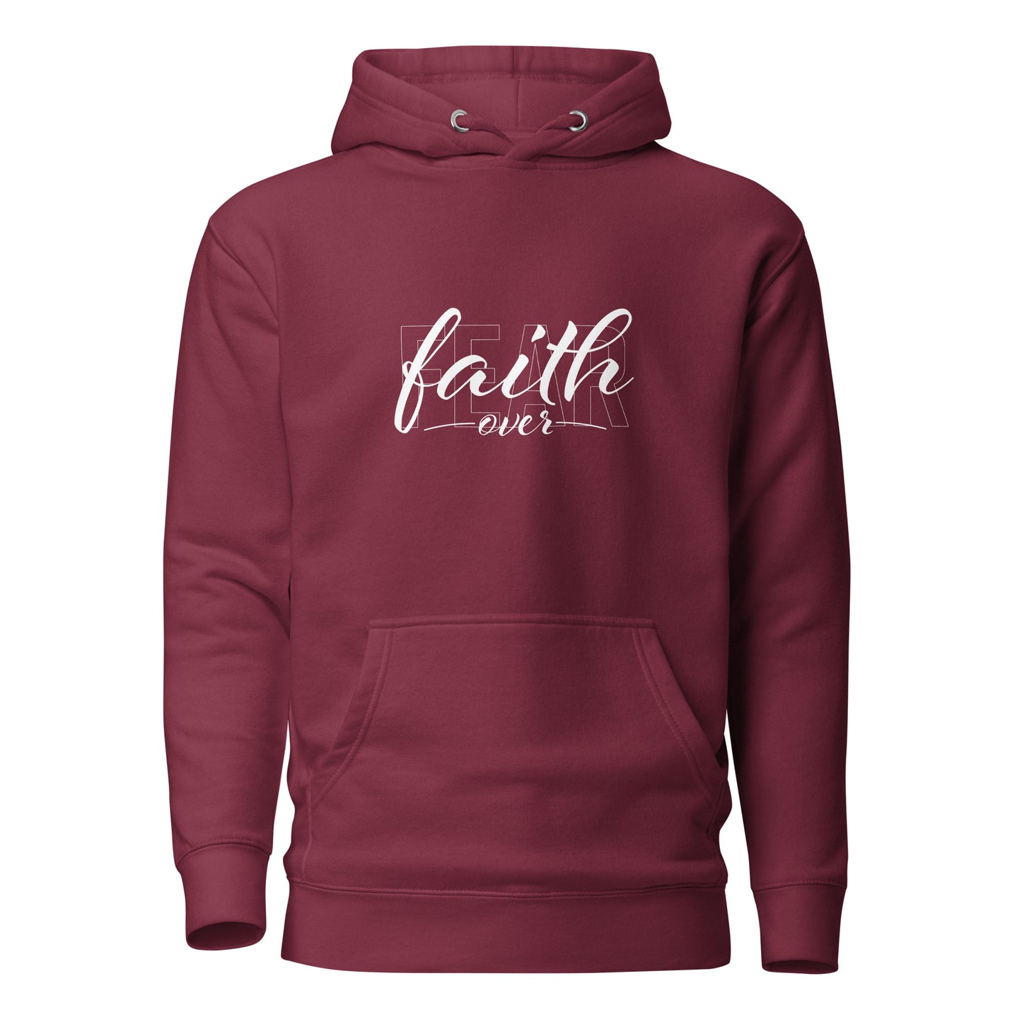 "Faith Over Fear" White Text - Unisex Hoodie