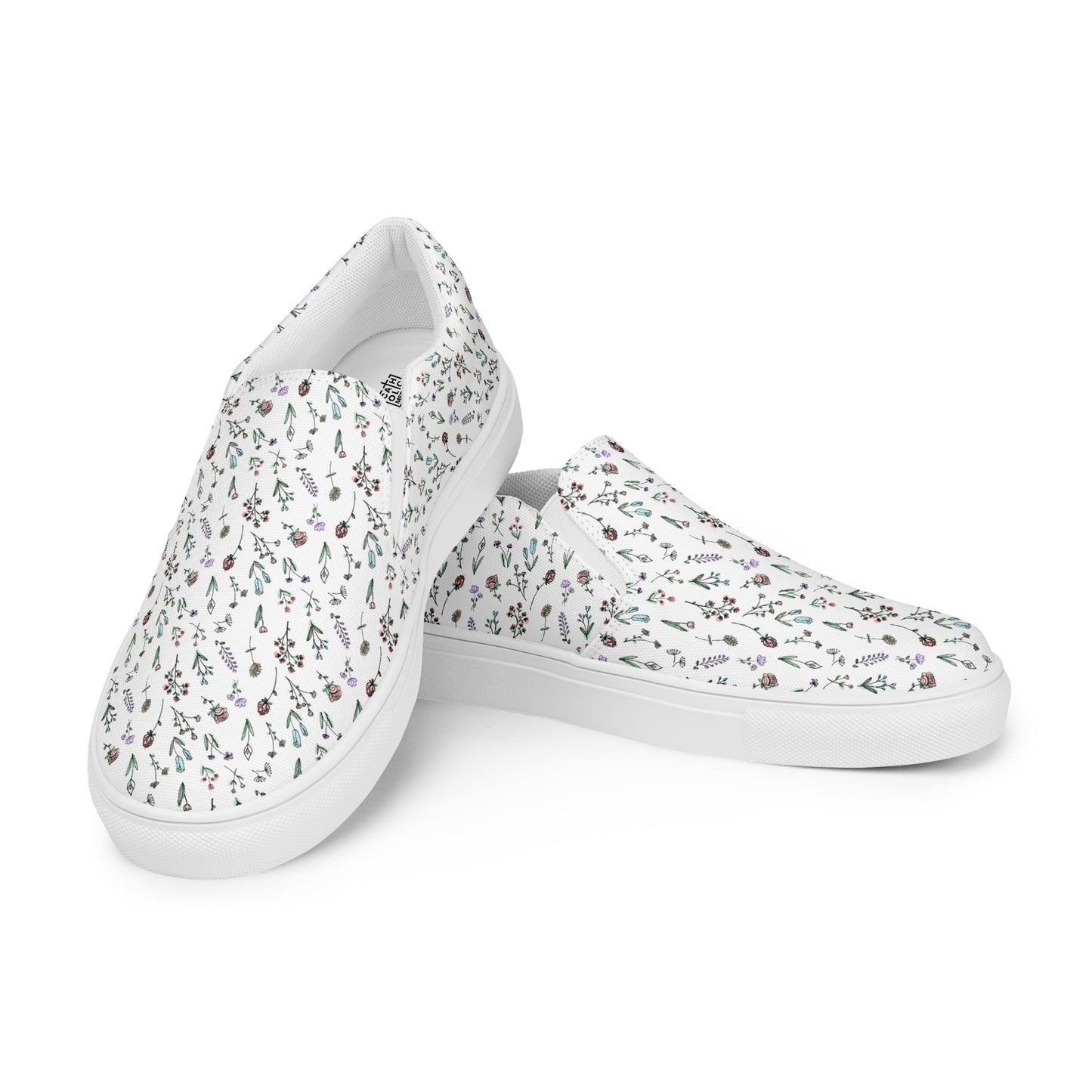 "Walking with the Saints | Little Field of Flowers" - Women’s Slip-Ons
