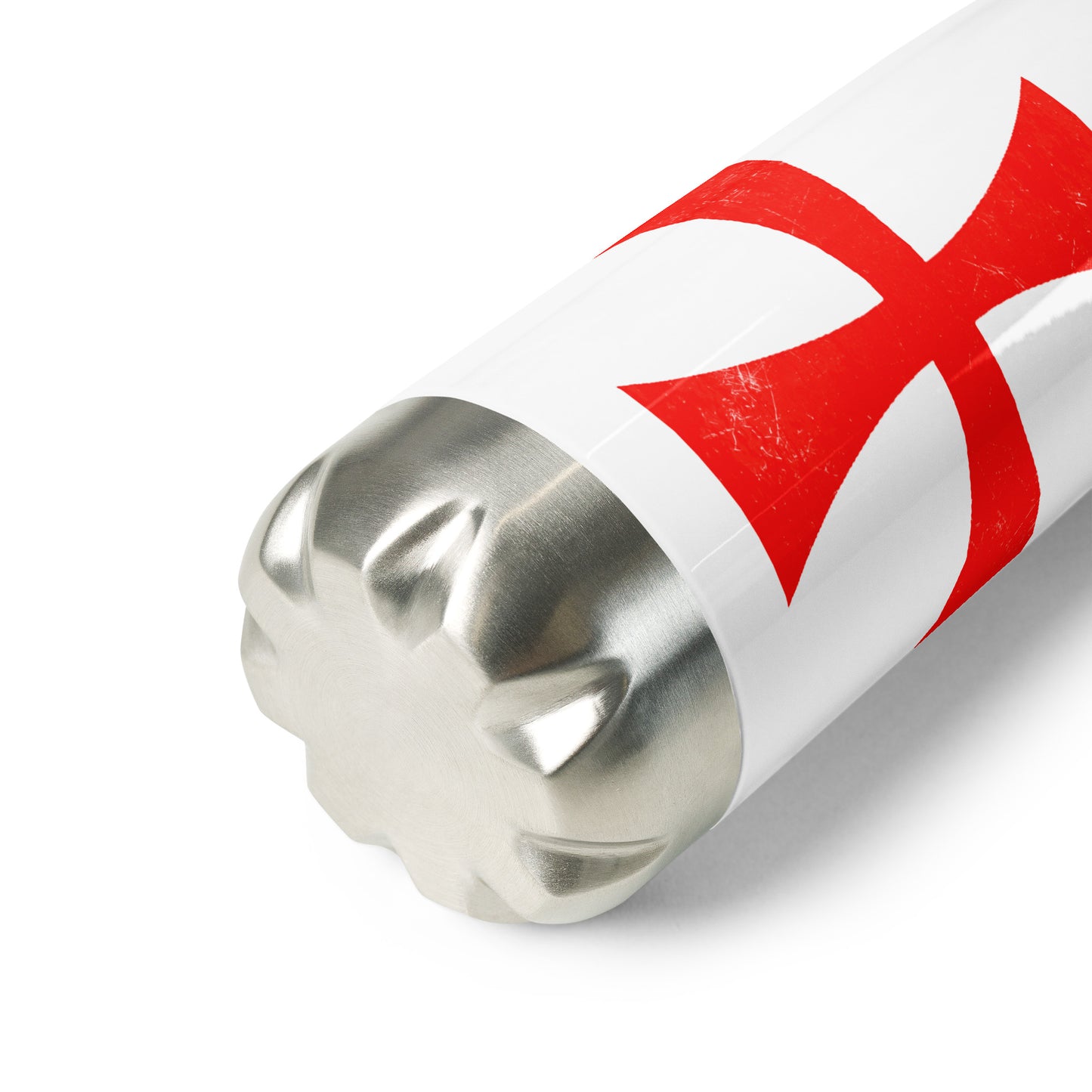 "Battleworn Templar Cross" - Stainless Steel Water Bottle