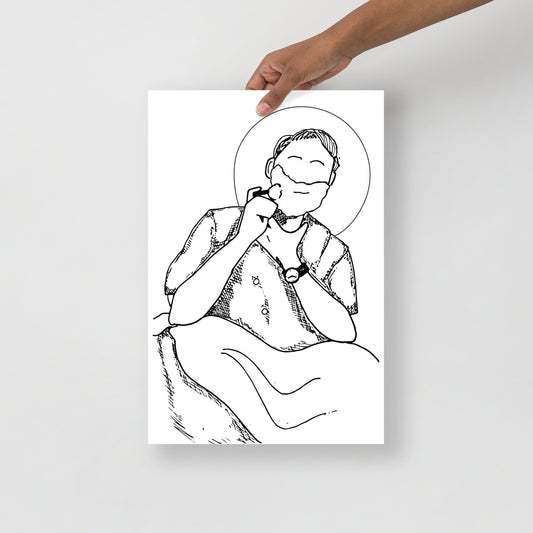 "John Paul II Shaving" - Print Only