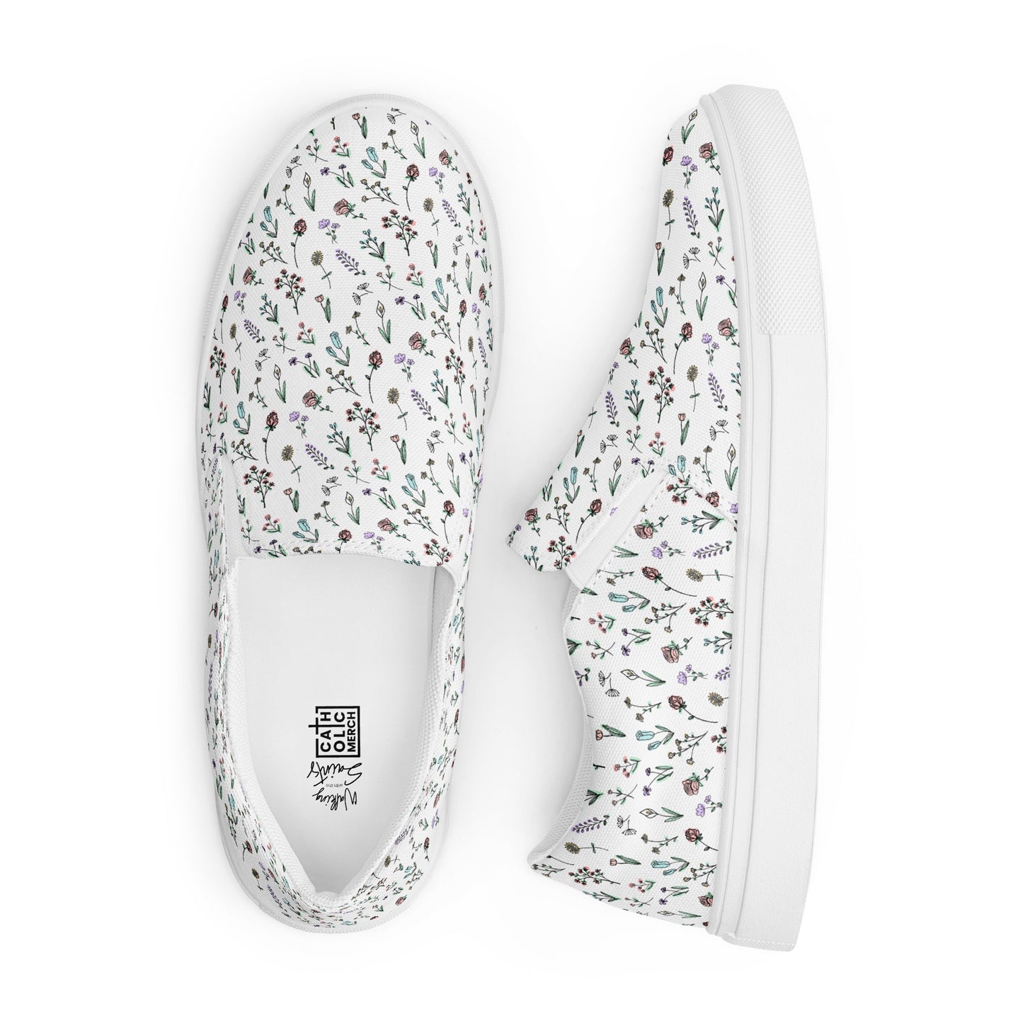 "Walking with the Saints | Little Field of Flowers"—Men’s Slip-Ons