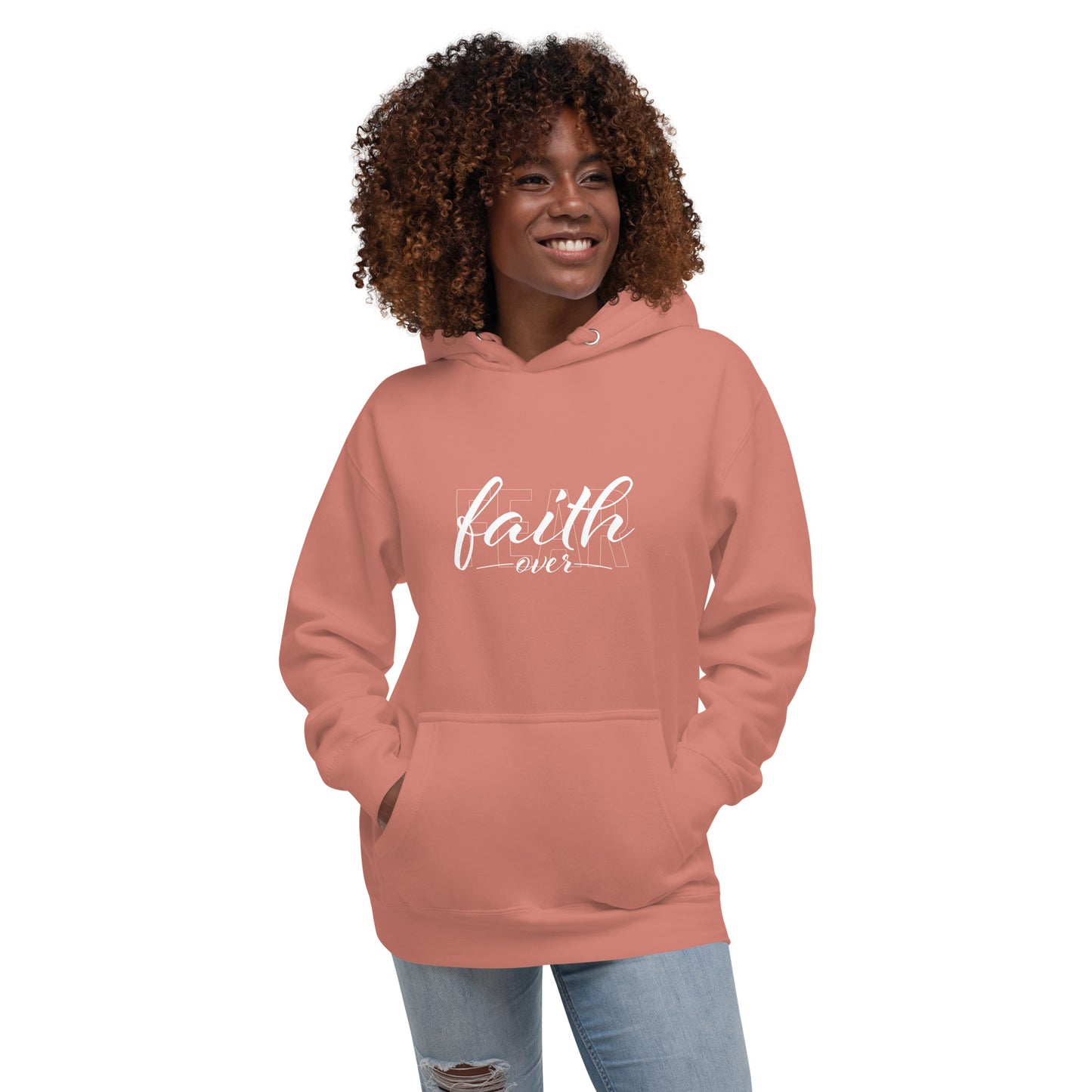 "Fait Over Fear" White Text — Unisex Hoodie