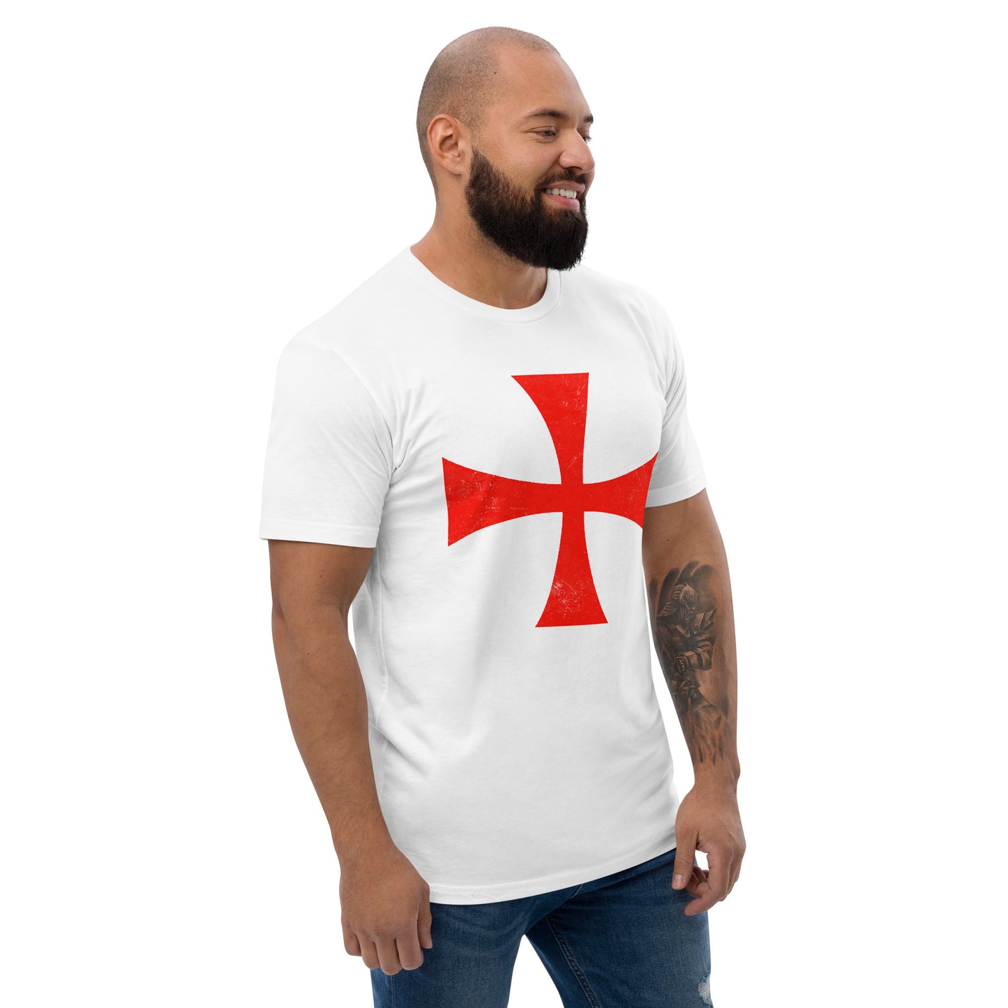 "Battle Worn Templar Cross" - Short Sleeve T-shirt